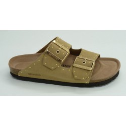 Sandalia mujer marca genuins en color taupe