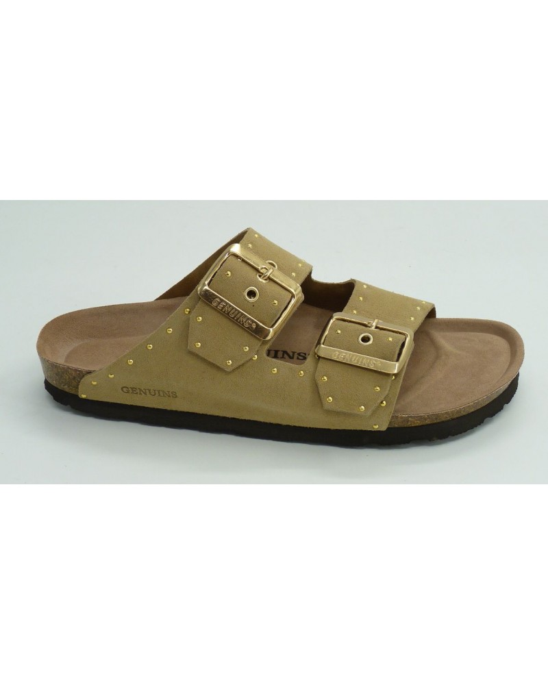 Sandalia mujer marca genuins en color taupe