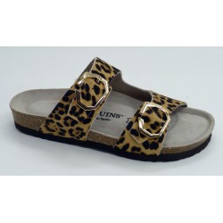 Sandalia mujer marca genuins en color leopardo