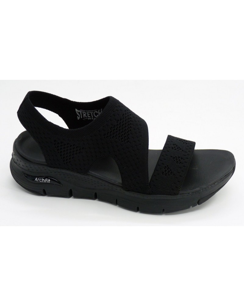 Sandalia mujer marca skechers en color negro