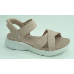 Sandalia mujer marca skechers en color rosa