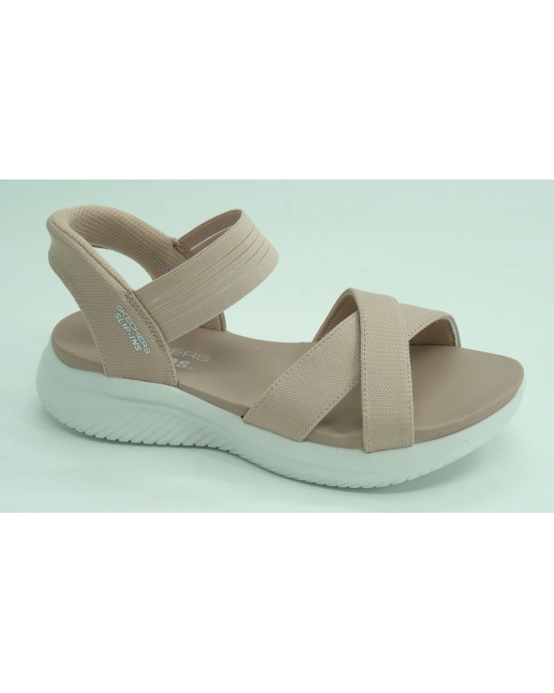 Sandalia mujer marca skechers en color rosa