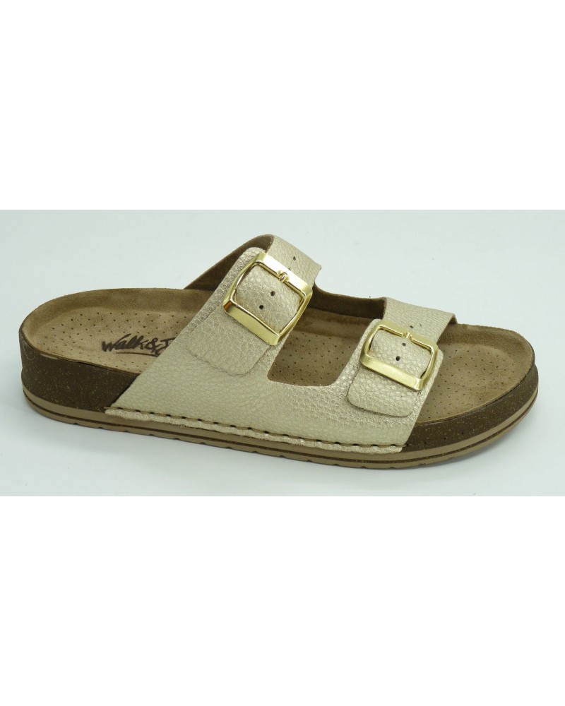Sandalia mujer marca walk & fly en color oro
