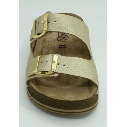 Sandalia mujer marca walk &amp; fly en color oro