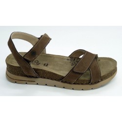 Sandalia mujer marca walk &amp; fly en color cuero