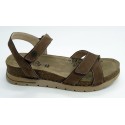 Sandalia mujer marca walk & fly en color cuero