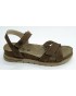 Sandalia mujer marca walk & fly en color cuero