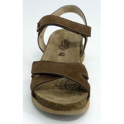 Sandalia mujer marca walk &amp; fly en color cuero