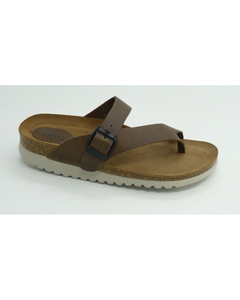 Sandalia mujer marca montiel in en color taupe