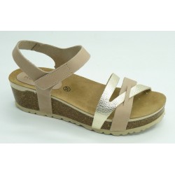 Sandalia mujer marca montiel in en color beige