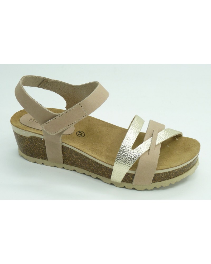 Sandalia mujer marca montiel in en color beige