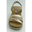 Sandalia mujer marca montiel in en color beige