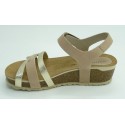 Sandalia mujer marca montiel in en color beige