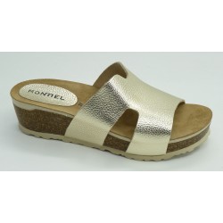 Sandalia mujer marca montiel in en color oro