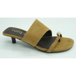 Sandalia mujer marca top 3 en color cuero