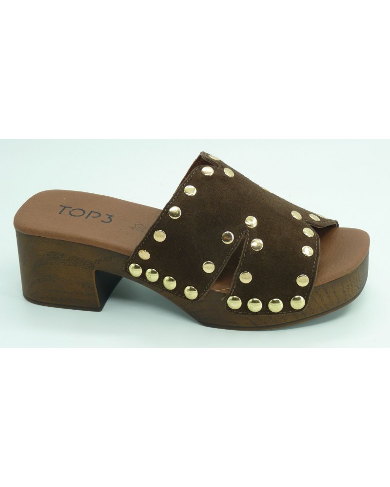 Sandalia mujer marca top 3 en color marron