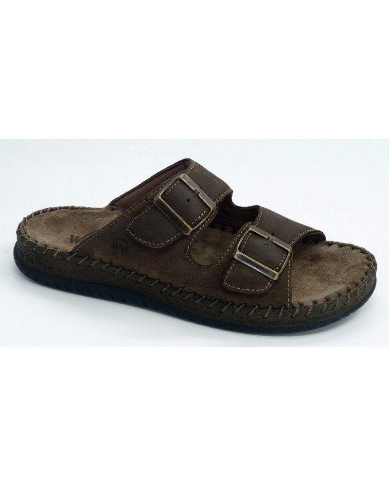 Sandalia hombre marca walk & fly en color marron