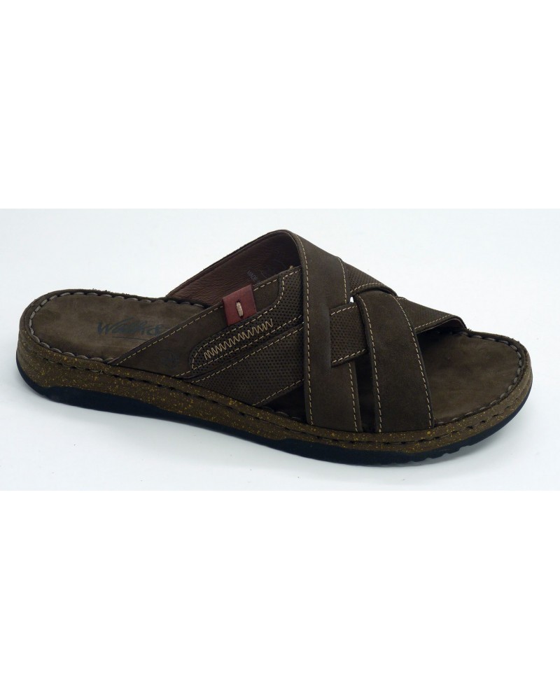 Sandalia hombre marca walk & fly en color marron