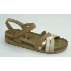 Sandalia mujer marca walk &amp; fly en color beige