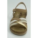 Sandalia mujer marca walk & fly en color beige