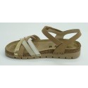 Sandalia mujer marca walk & fly en color beige