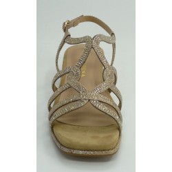 Sandalia mujer marca alma en penaen color oro