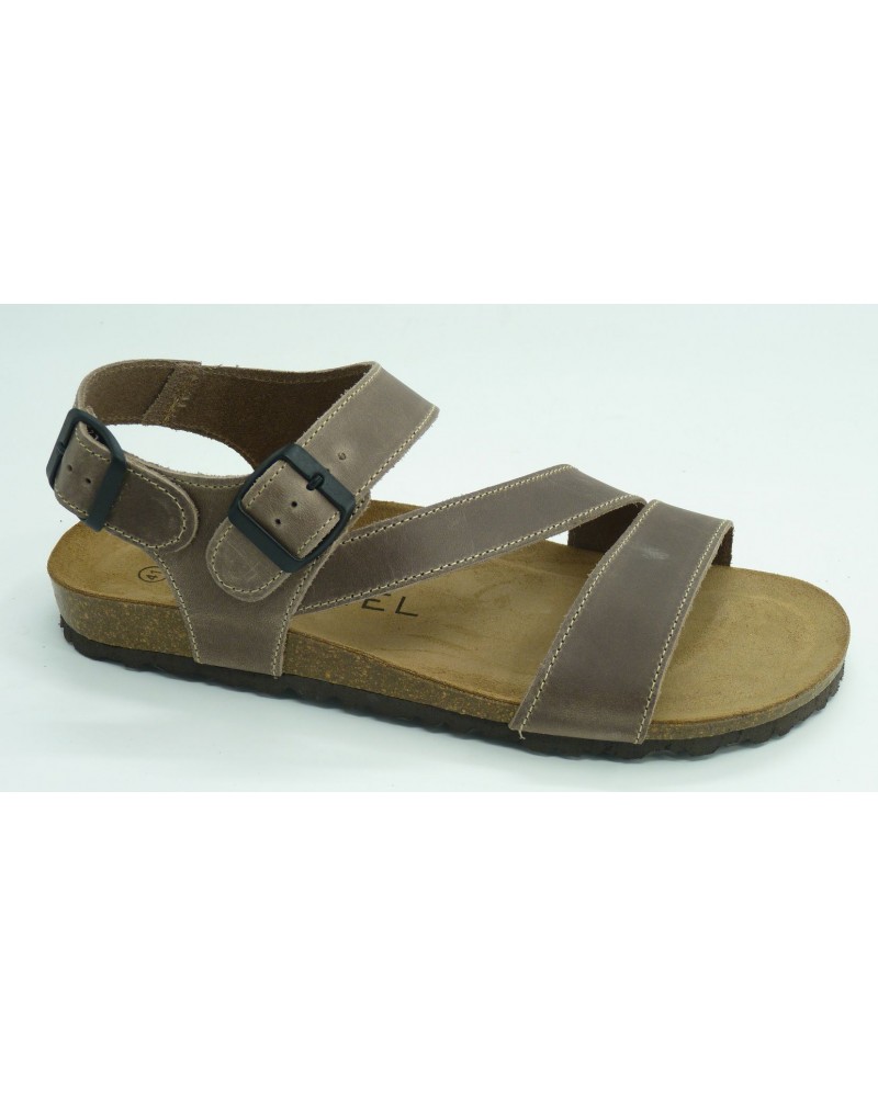 Sandalia hombre marca montiel inen color taupe