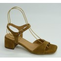 Sandalia mujer marca montiel caen color cuero