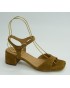 Sandalia mujer marca montiel caen color cuero