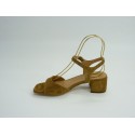 Sandalia mujer marca montiel caen color cuero