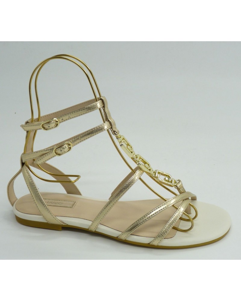 Sandalia mujer marca liu joen color oro