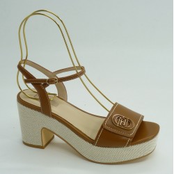Sandalia mujer marca liu joen color cuero