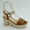 Sandalia mujer marca liu joen color cuero