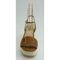 Sandalia mujer marca liu joen color cuero