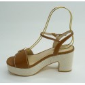Sandalia mujer marca liu joen color cuero