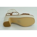 Sandalia mujer marca liu joen color cuero