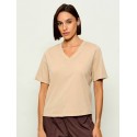 Camiseta mujer marca liu jo accessoriesen color beige