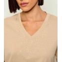 Camiseta mujer marca liu jo accessoriesen color beige