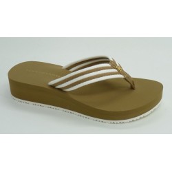 Sandalia mujer marca tommy hilfiger en color beige