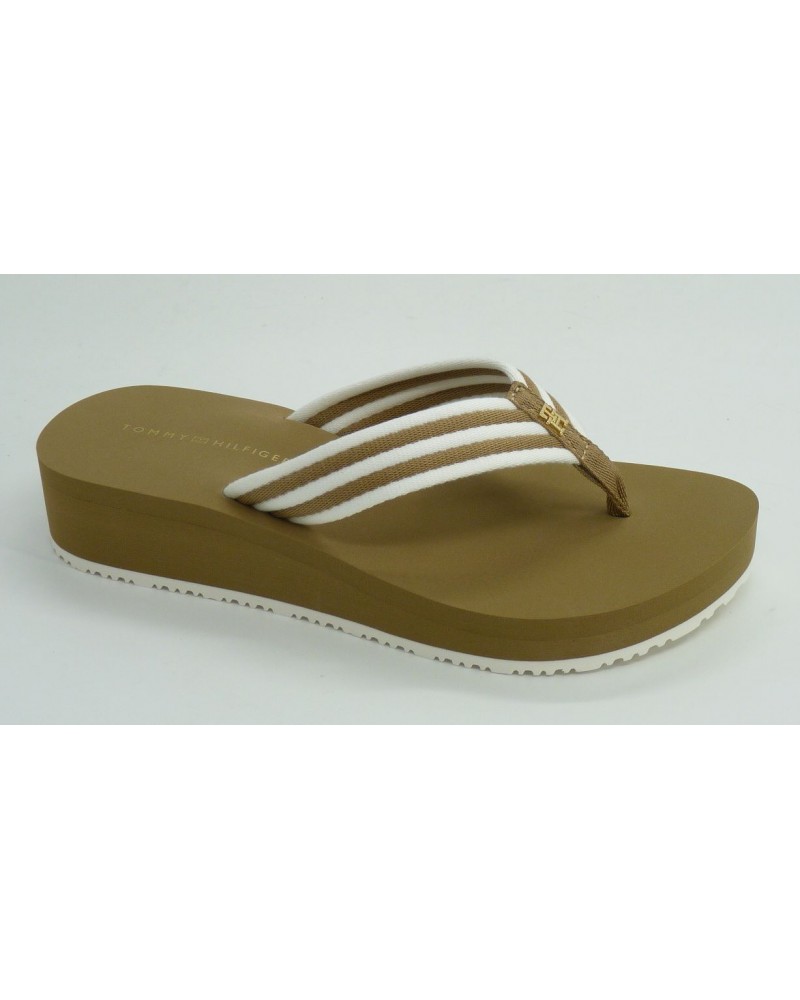 Sandalia mujer marca tommy hilfiger en color beige