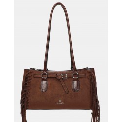 Bandolera mujer marca binnari en color marron 