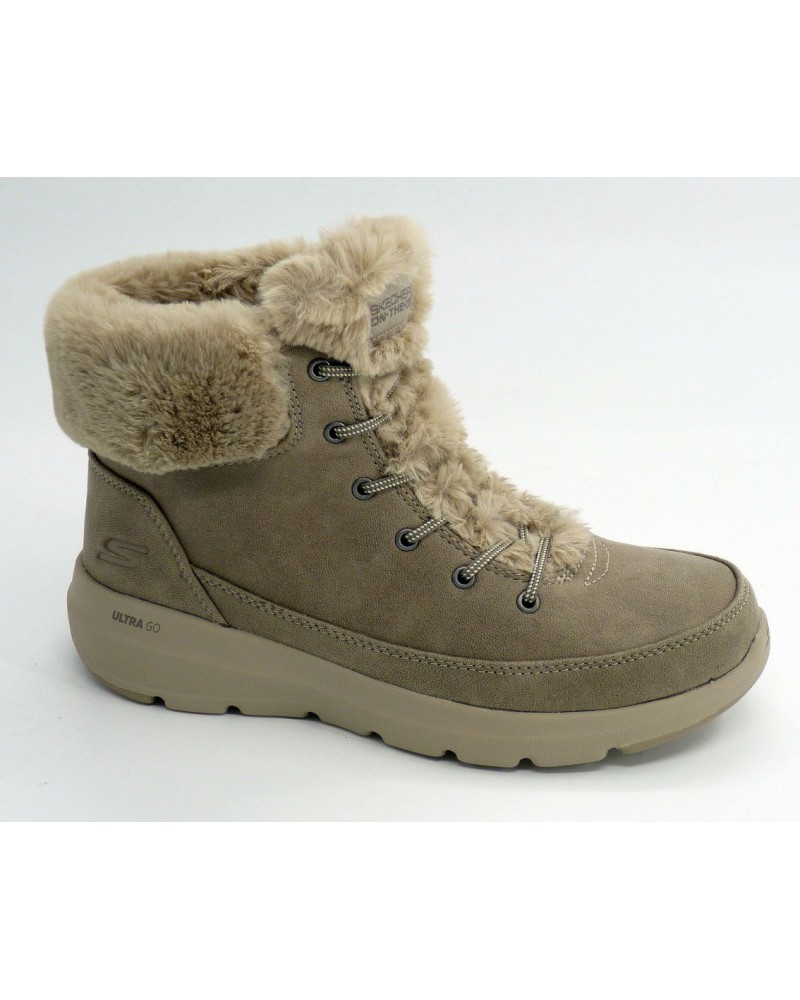 Botín mujer marca skechers en color taupe