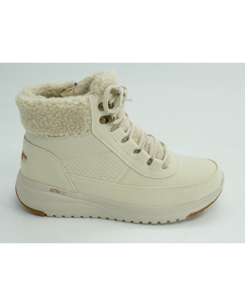 Botín mujer marca skechers en color beige